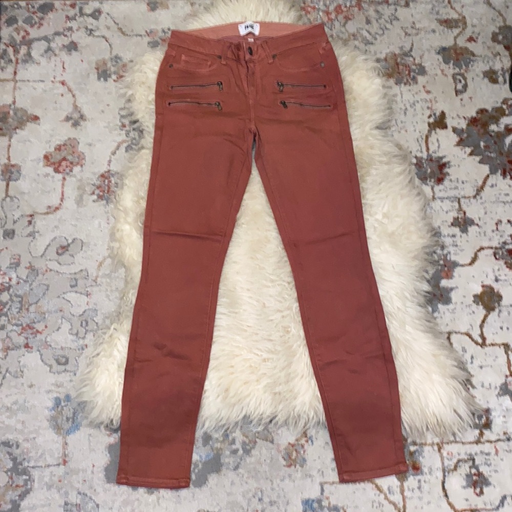 NEW PAIGE Red Clay Skinny Jeans